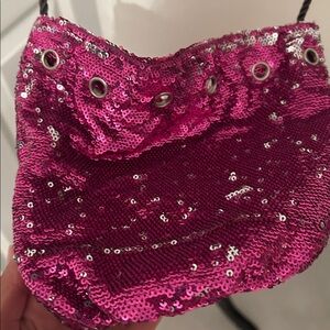 Iconic and Cutest Y2K Pink Sequin Crossbody Bag